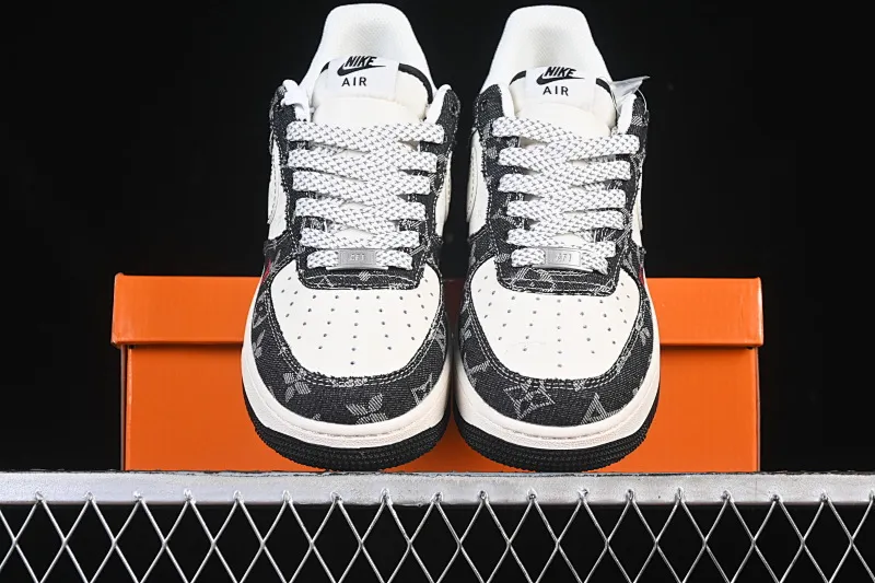 All categories Nk Air Force 1 Air Force series Nk Air Force 1 Low Air Force low-top Nike Air Force 1'07 Low LV co-branded denim beige and black stitching Air Force 1 low-top casual sneakers MZ9588-815